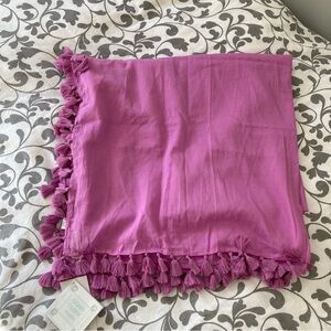 Sigrid Olsen Cotton Pink Beach Shawl with Tassels